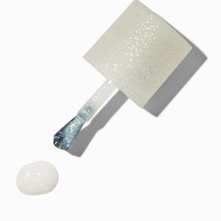 Matte Effect Vegan Nail Polish - White Glitter,