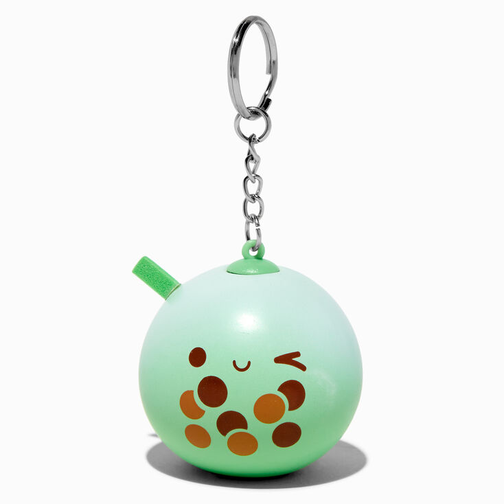 Green Bubble Tea Stress Ball Keychain,