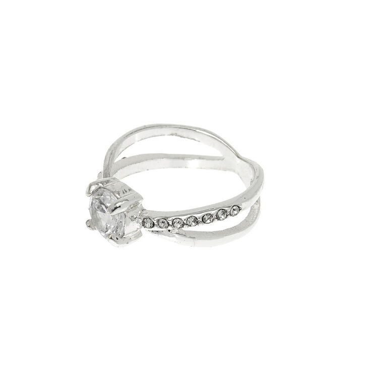 Silver Cubic Zirconia Infinity Ring,