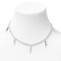 Silver Lightning Bolt Charm Chain Necklace,