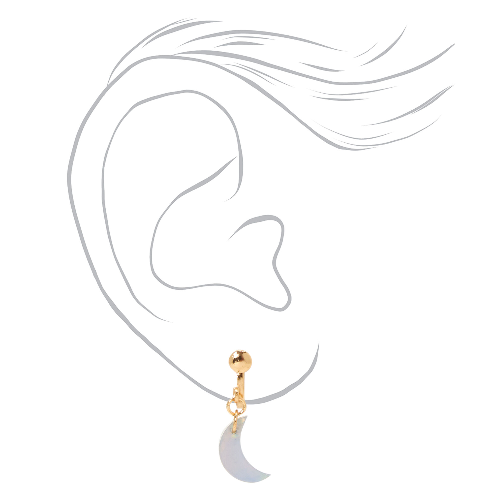 Clip on moon earrings hot sale