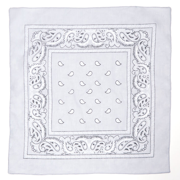 Bandeau bandana motif cachemire - Gris clair,