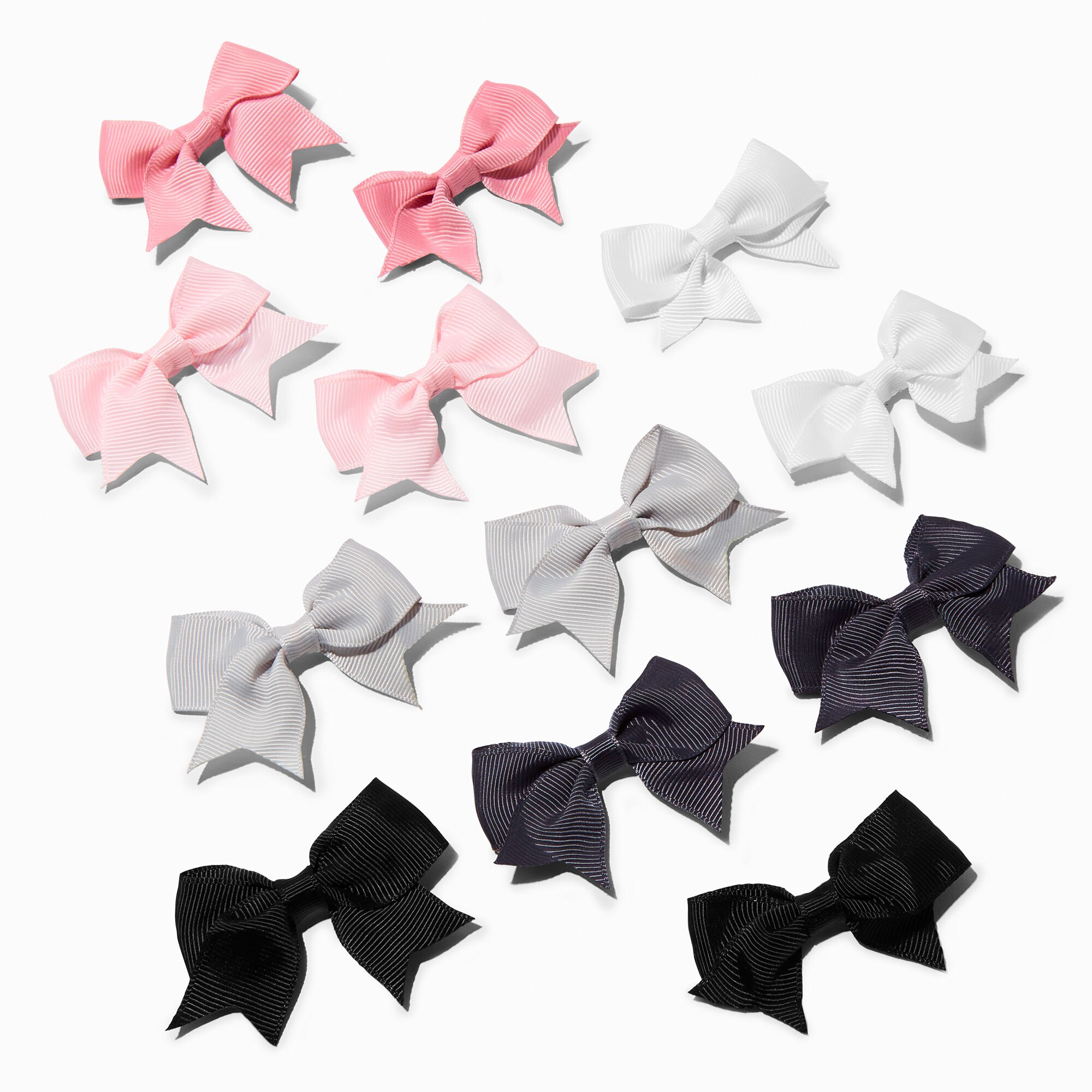 View Claires Club Edgy Mini Hair Bow Clips 12 Pack information