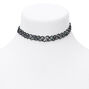 Faceted Abalone Bead Tattoo Choker Necklace - Black,