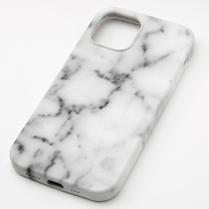Coque de protection pour portable blanche effet marbr&eacute; - Compatible avec iPhone&nbsp;12/12 Pro,