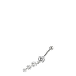 14G Triple Crystal Dangle Belly Ring,