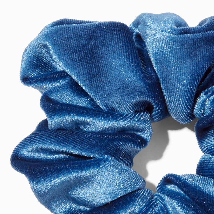 Medium Velvet Hair Scrunchie - Denim,