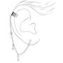 Silver-tone Crystal Star Ear Connector Earrings,