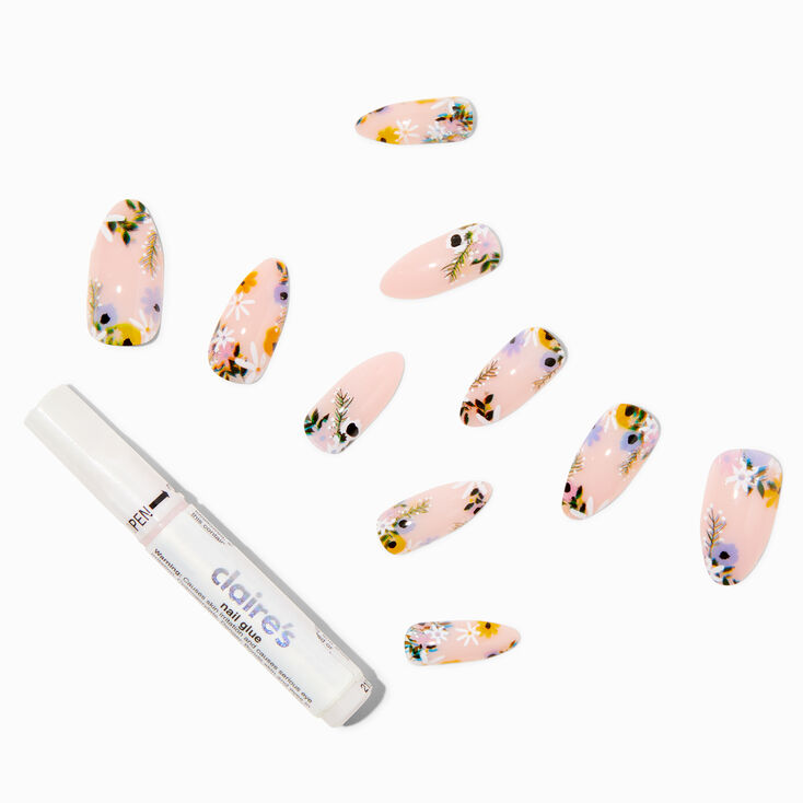 Mini Flower Stiletto Vegan Faux Nail Set - 24 Pack
