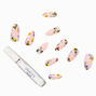 Mini Flower Stiletto Vegan Faux Nail Set - 24 Pack,