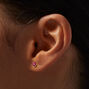 Clous d&rsquo;oreilles ronds 4&nbsp;mm en zircon cubique d&#39;imitation couleur fuchsia,