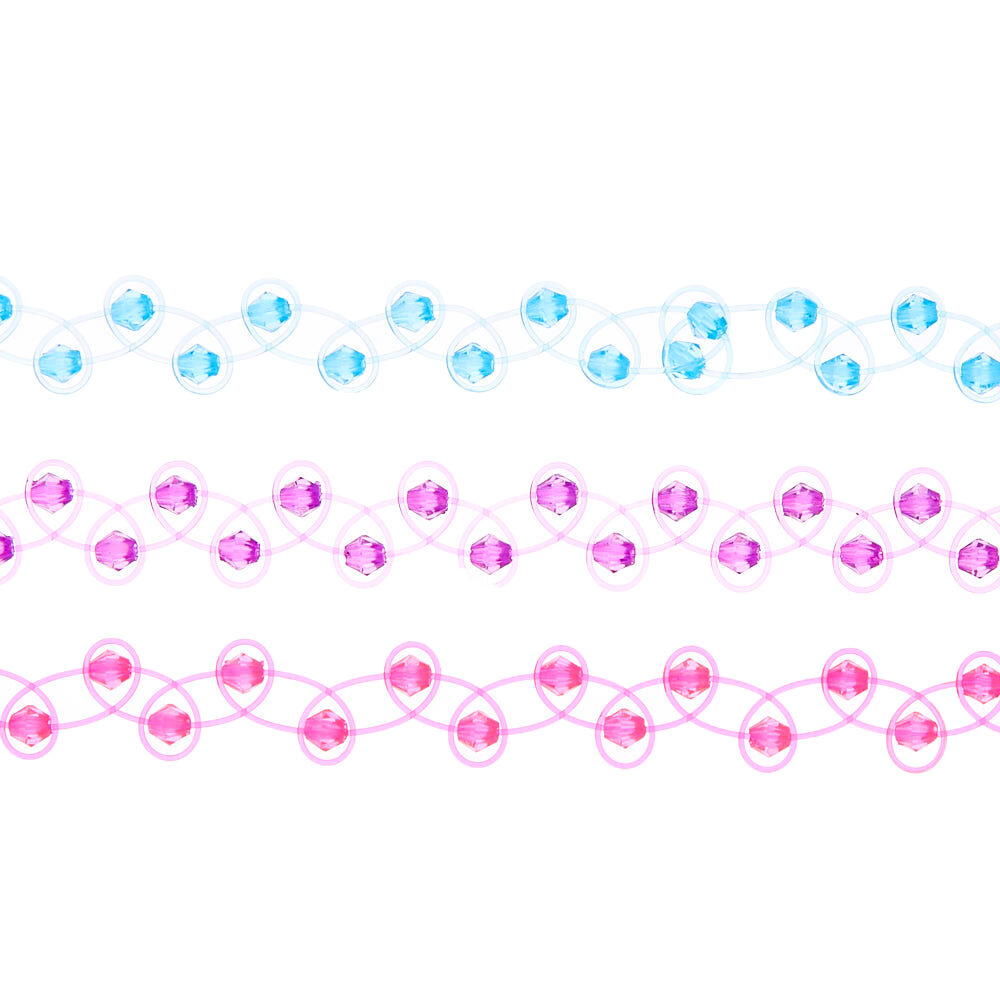 Bright Beaded Tattoo Choker Necklaces - 3 Pack,