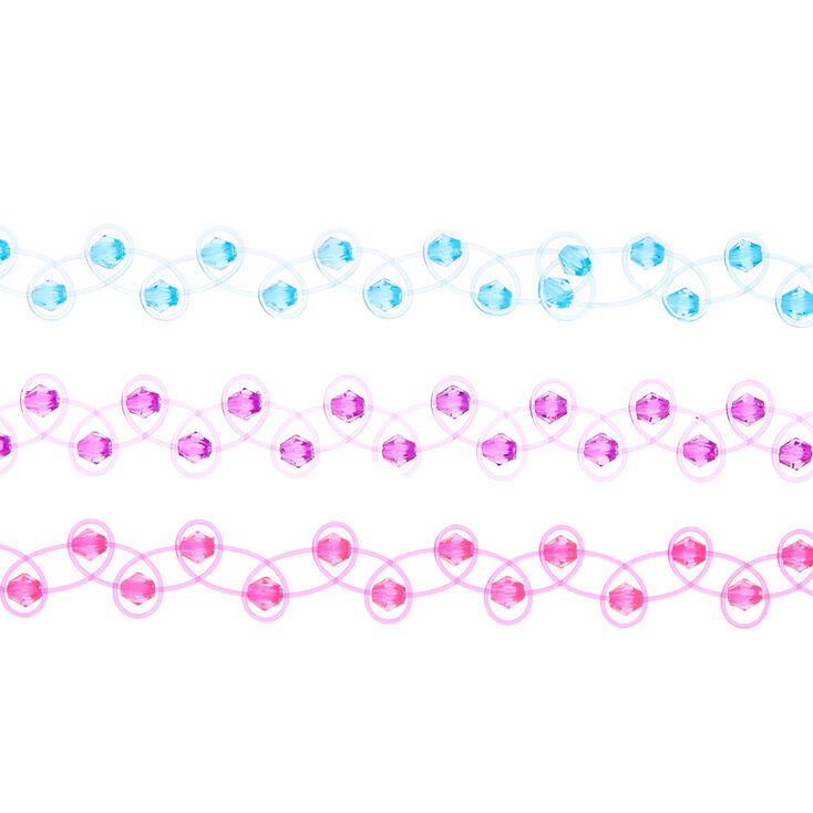 Bright Beaded Tattoo Choker Necklaces - 3 Pack,