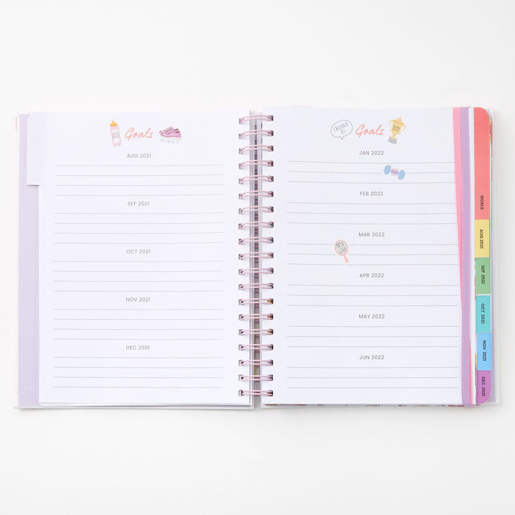 Pink, Purple &amp; Yellow Pressed Flower 2021-2022 Planner,