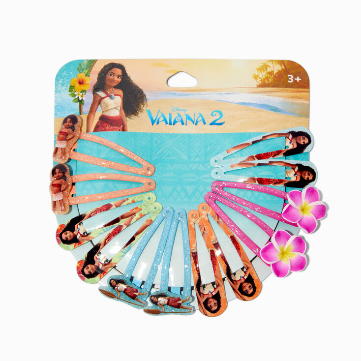 Disney Vaiana 2 Glitter Snap Hair Clips - 12 Pack,
