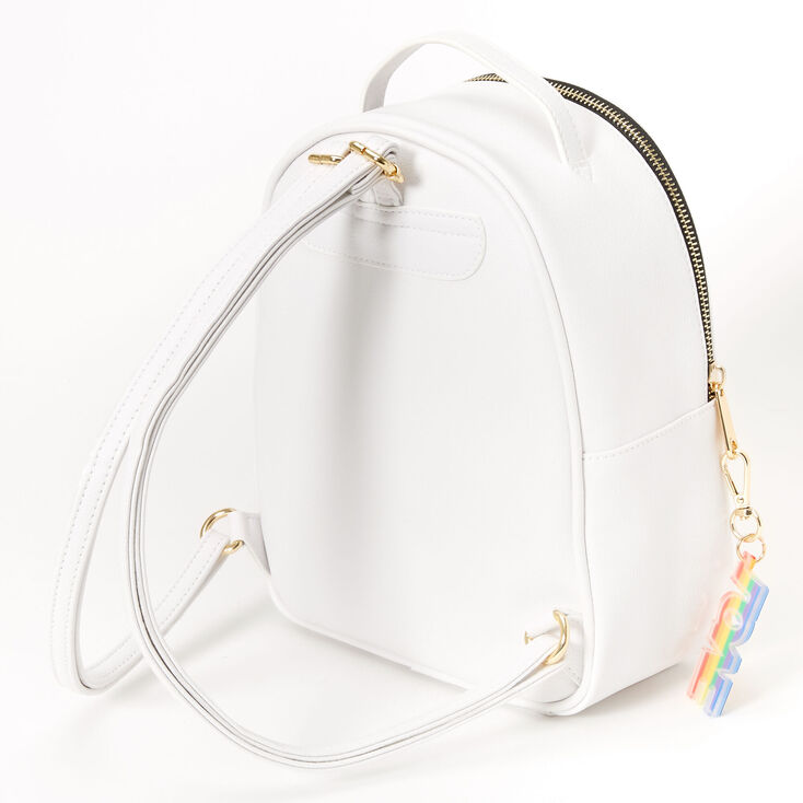 Rainbow Tie Dye Small Backpack - White,