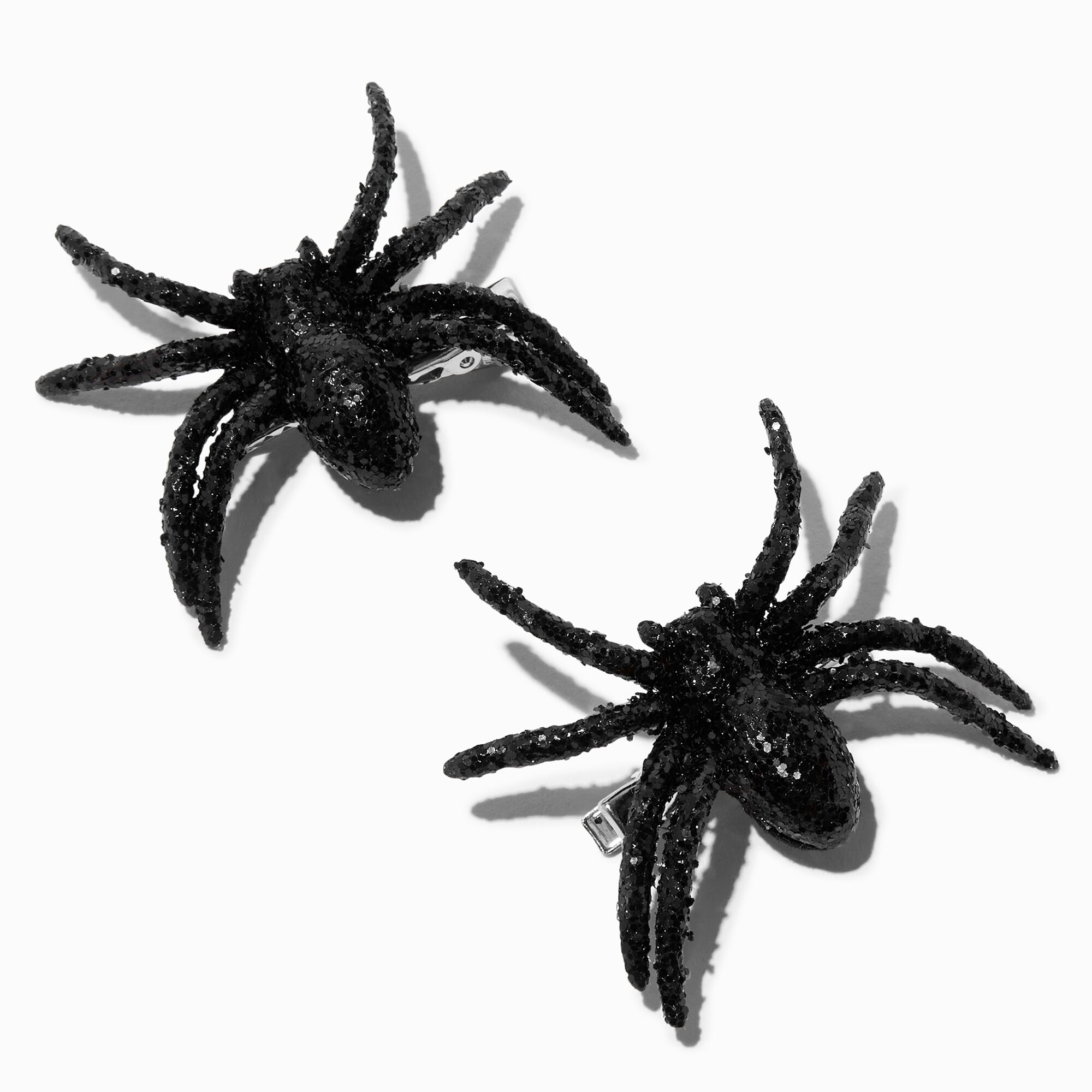 View Claires Glitter Spiders Hair Clips 2 Pack Black information