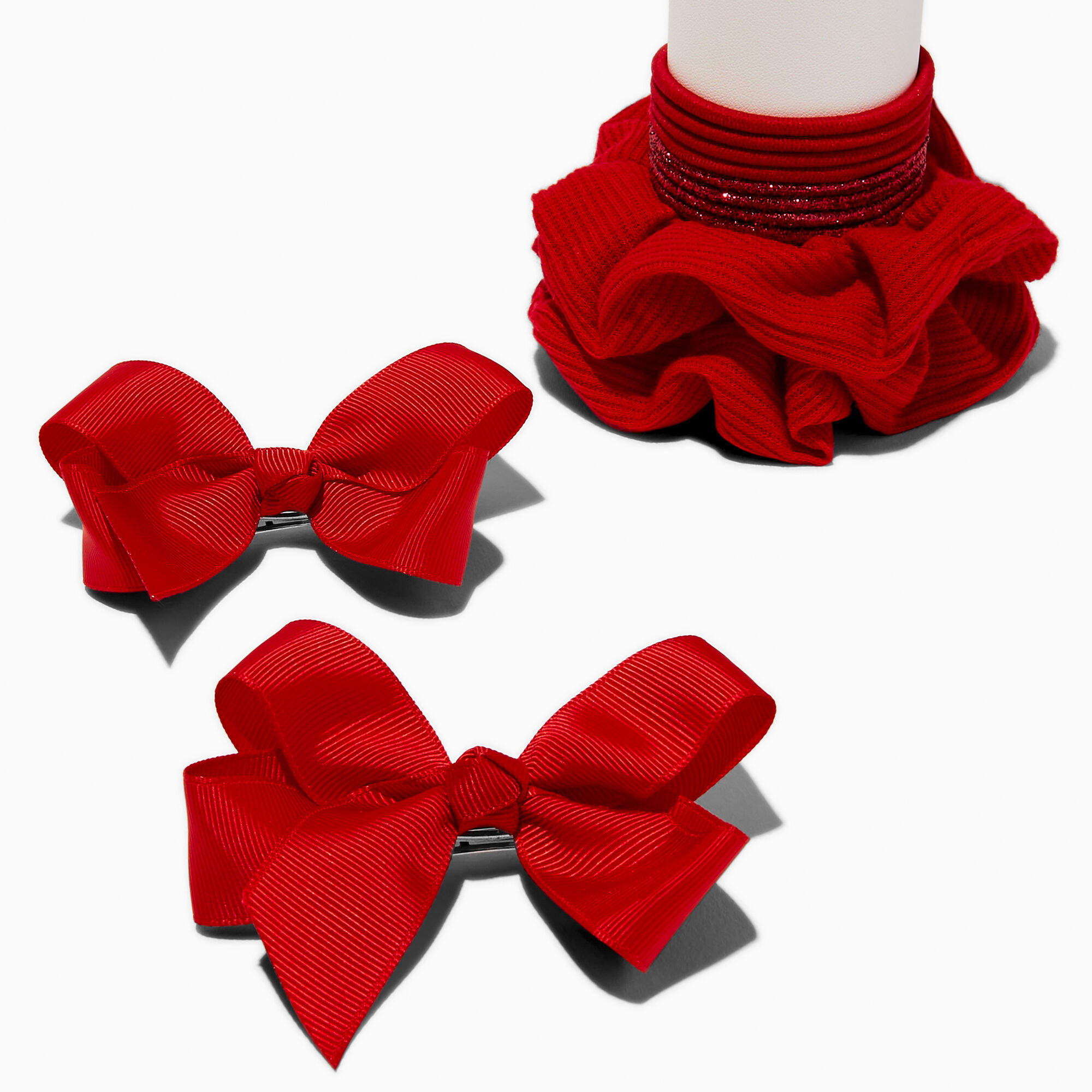 Claire's Lot d’accessoires pour cheveux variés économiques rouges - Lot de 6