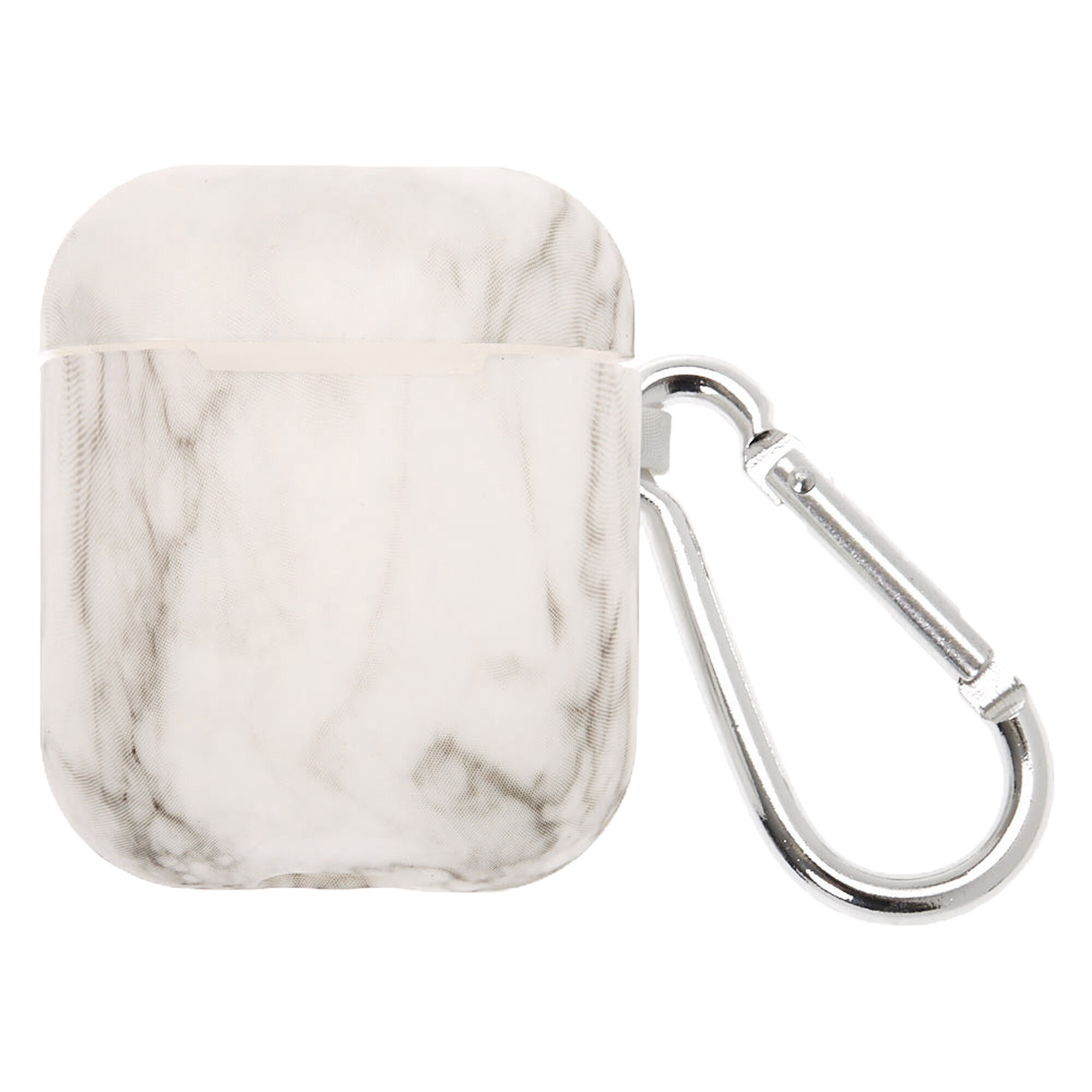 White Marble Silicone Earbud Case Cover - Compatible With Apple AirPods®,