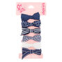 Claire&#39;s Club Patterned Navy Hair Bow Clips - 6 Pack,