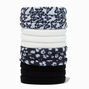 Black &amp; White Floral Rolled Hair Ties - 12 Pack,