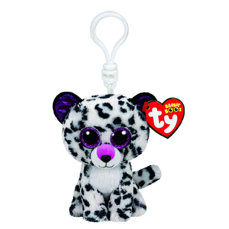 Ty Beanie Boo Violet the Leopard Keyring Clip,