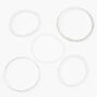 Claire&#39;s Club Silver, Pearl Bangle &amp; Stretch Bracelets - 5 Pack,