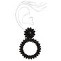 Black 2.5&quot; Beaded Door Knocker Drop Earrings,
