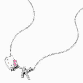 Sterling Silver Hello Kitty&reg; Initial Pendant Necklace - K,