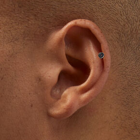 Silver 16G Black Changeable Stud Cartilage Earrings - 3 Pack,