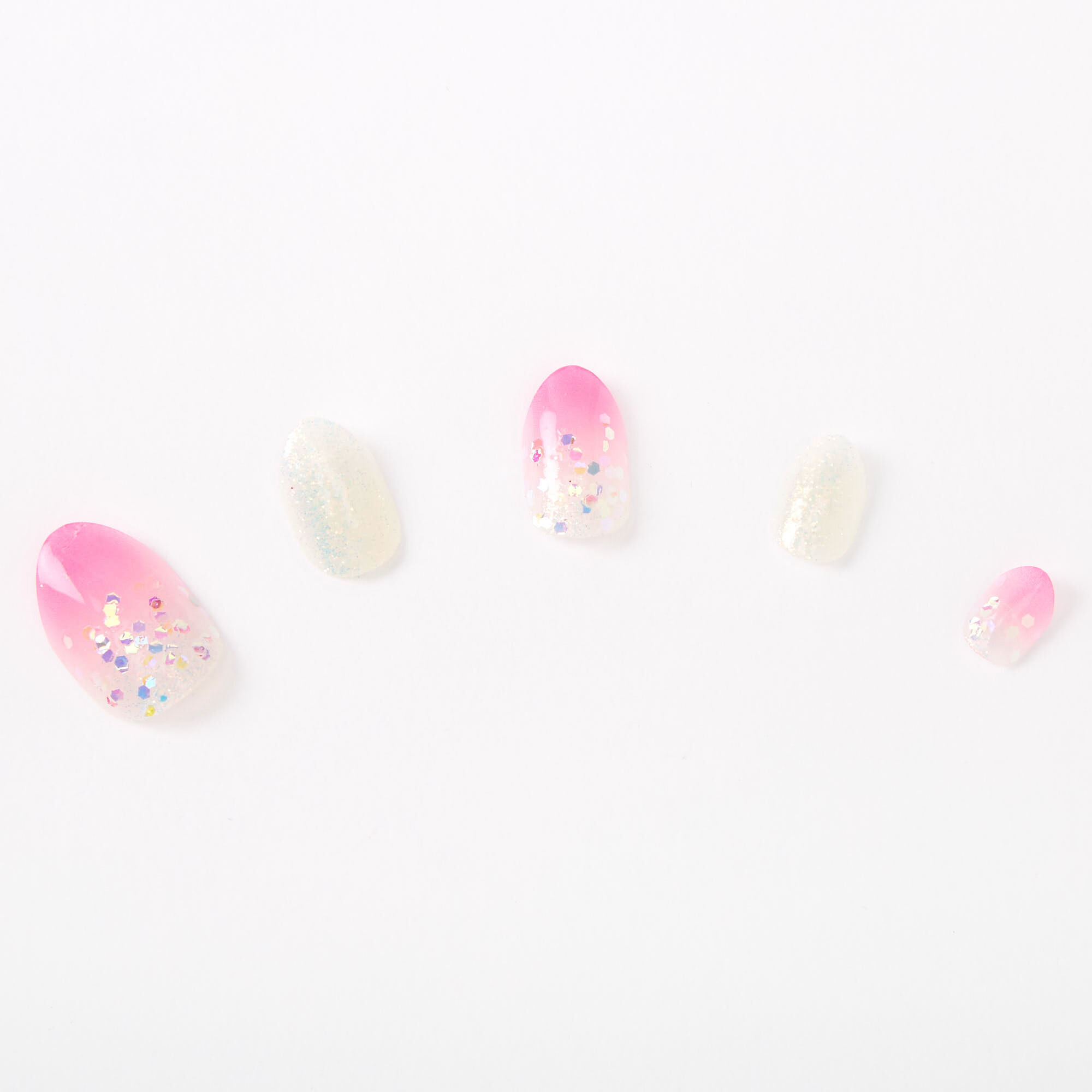 Ombre Glitter Stiletto Press On Faux Nail Set - Pink, 24 Pack,