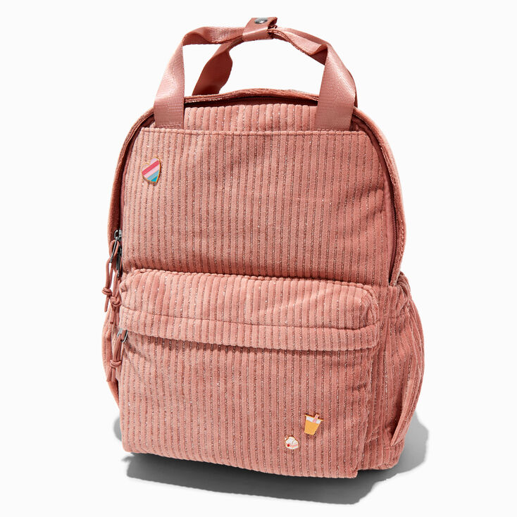 Pink Corduroy Backpack,