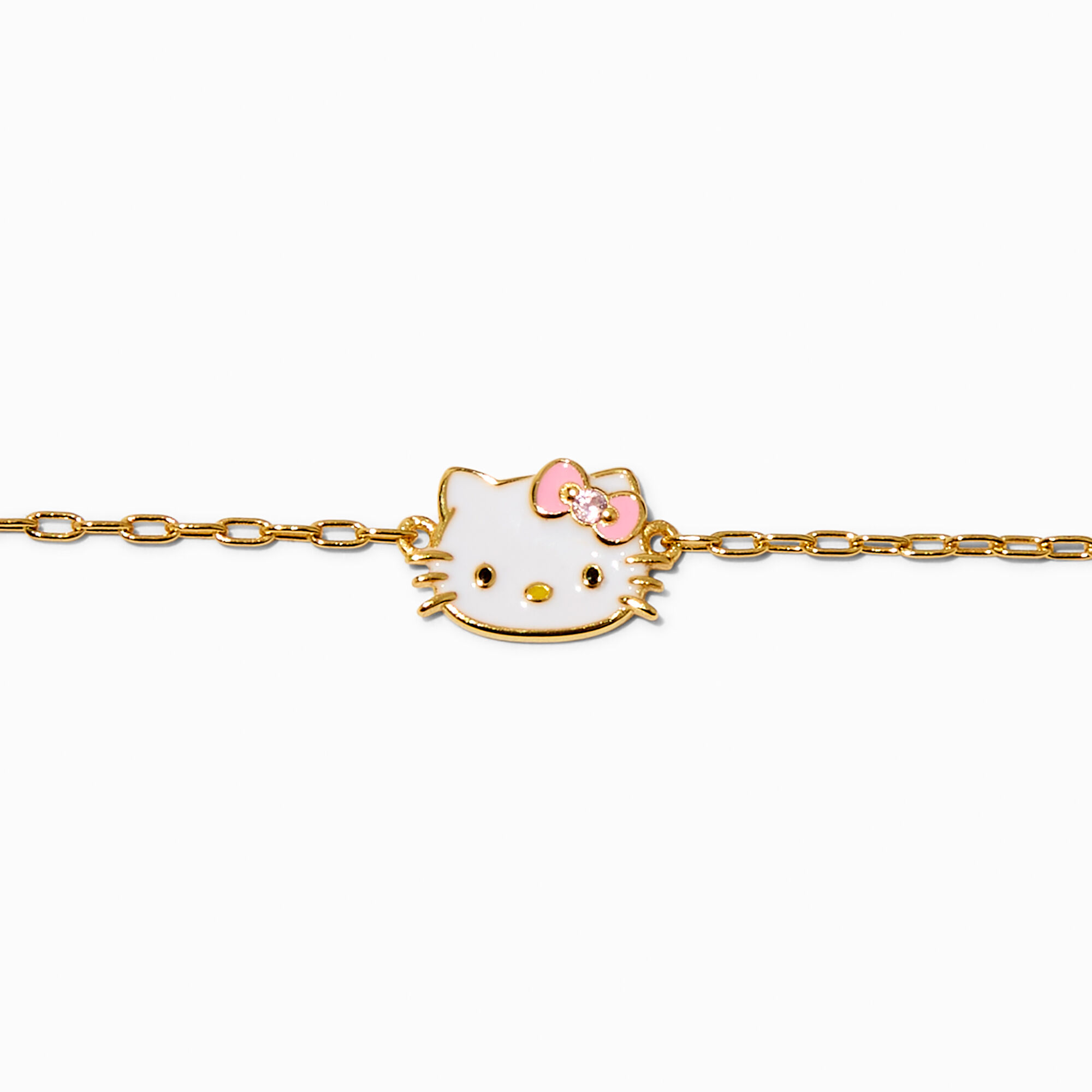 Hello Kitty® Gold-tone Sterling Silver Face Anklet,