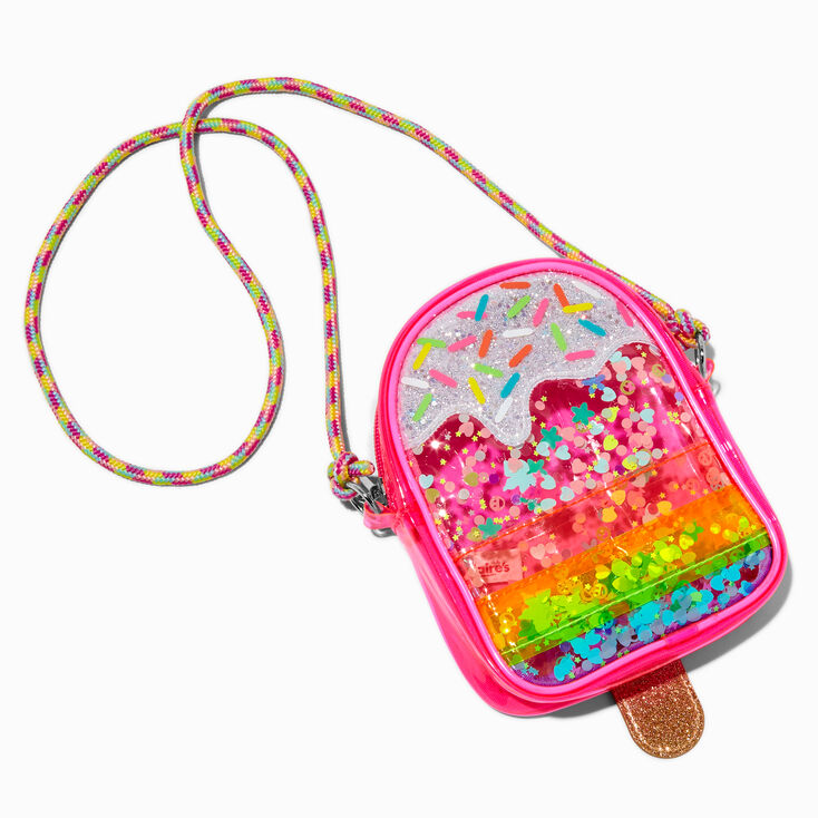 Claire&#39;s Club Rainbow Ice Lolly Shaker Crossbody Bag,