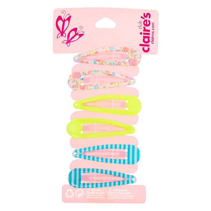 Claire's Barrettes clic clac gourmandise Club Claire's - Lot de 6