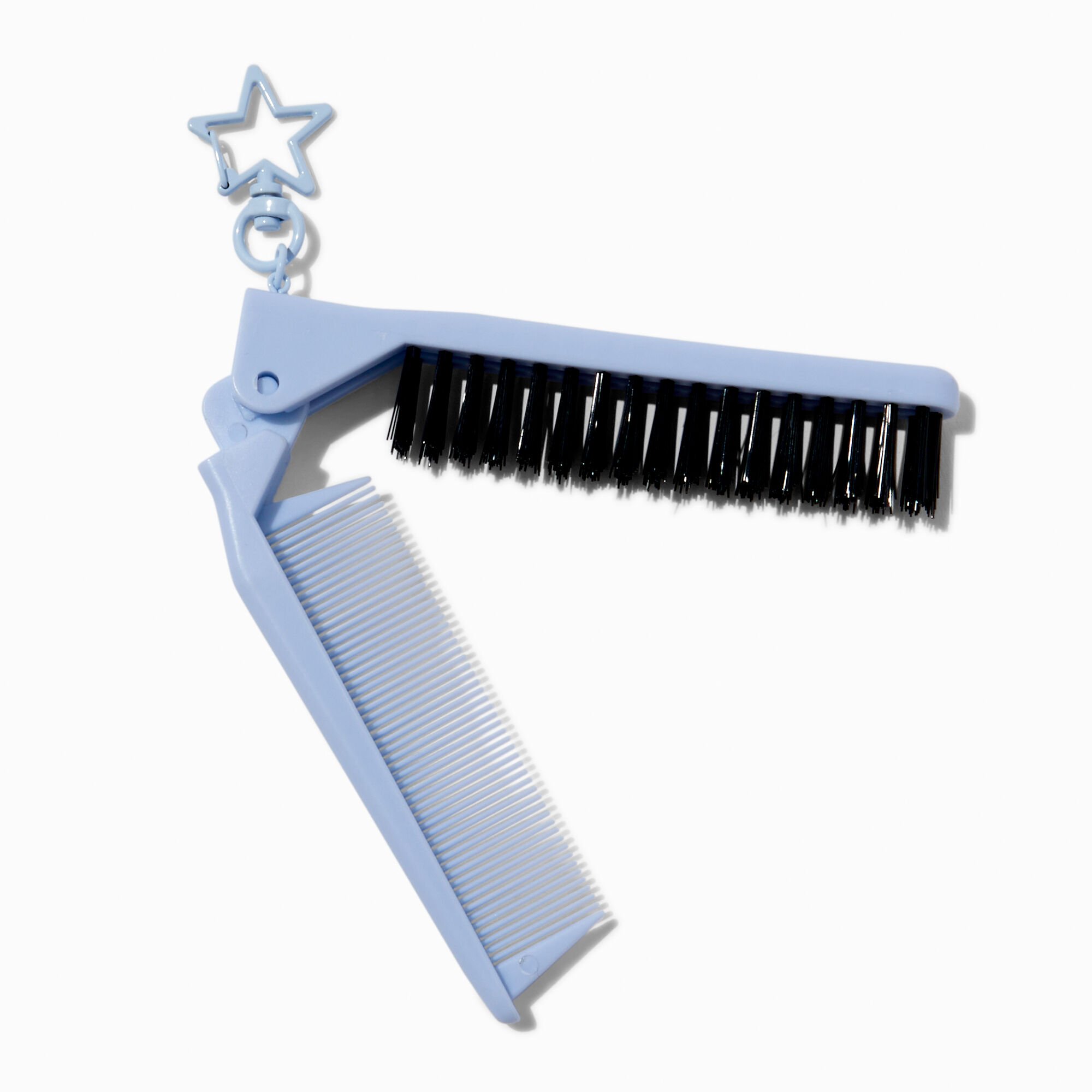 No Bad Hair Day by Claire's Soft Blue Travel Hair Brush & Comb,