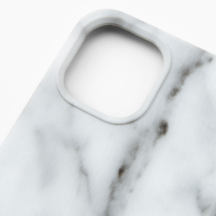 White Marble Protective Phone Case - Fits iPhone 12 Pro Max,