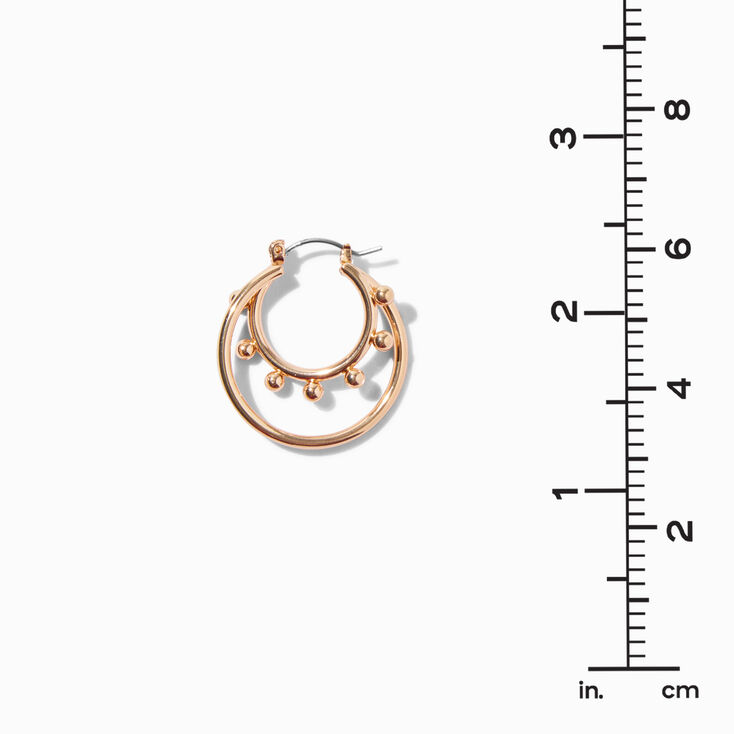 Gold-tone Ball Twisted 50mm Hoop Earrings ,
