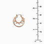 Gold-tone Ball Twisted 50mm Hoop Earrings ,