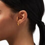 Gold-tone 10MM Clip On Huggie Hoop Earrings,