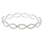 Bracelet fin bangle symbole de l&rsquo;infini avec strass couleur argent&eacute;,