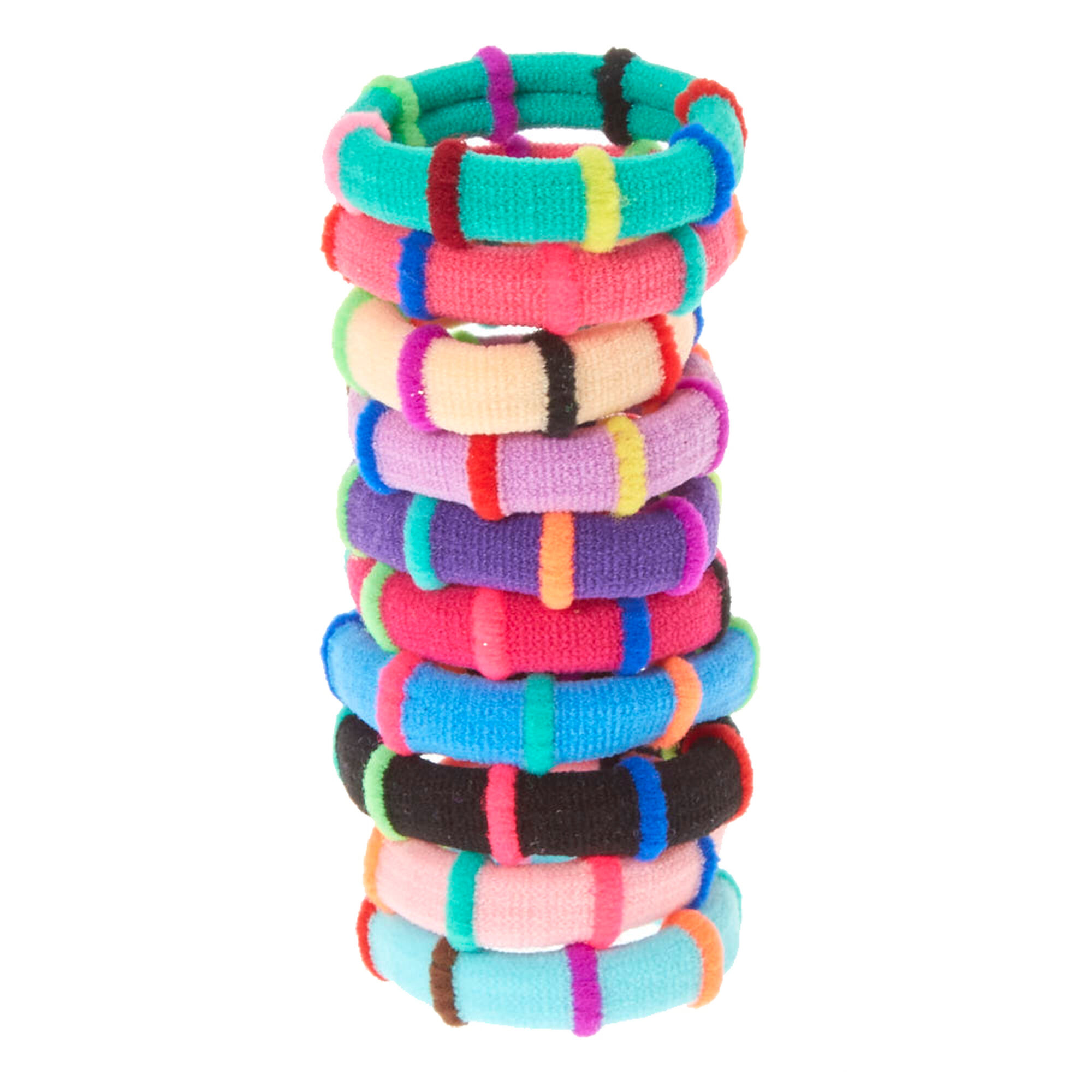 Bright Striped Thick Hair Ties Claires US
