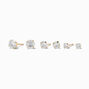C LUXE by Claire&#39;s 14k Yellow Gold Cubic Zirconia 3MM/4MM/5MM Stud Earrings - 3 Pack,