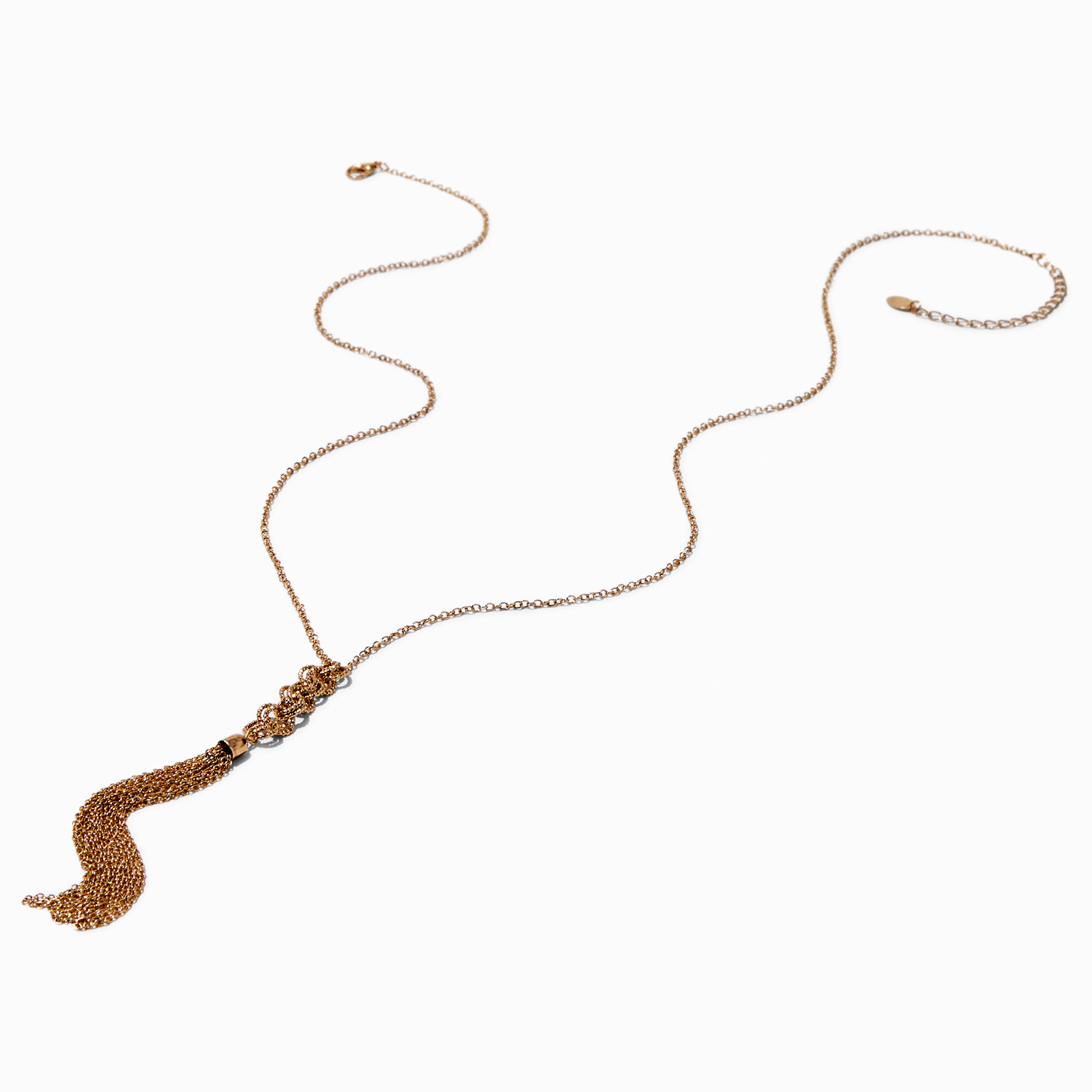 Gold-tone Rings & Tassel Long Necklace,
