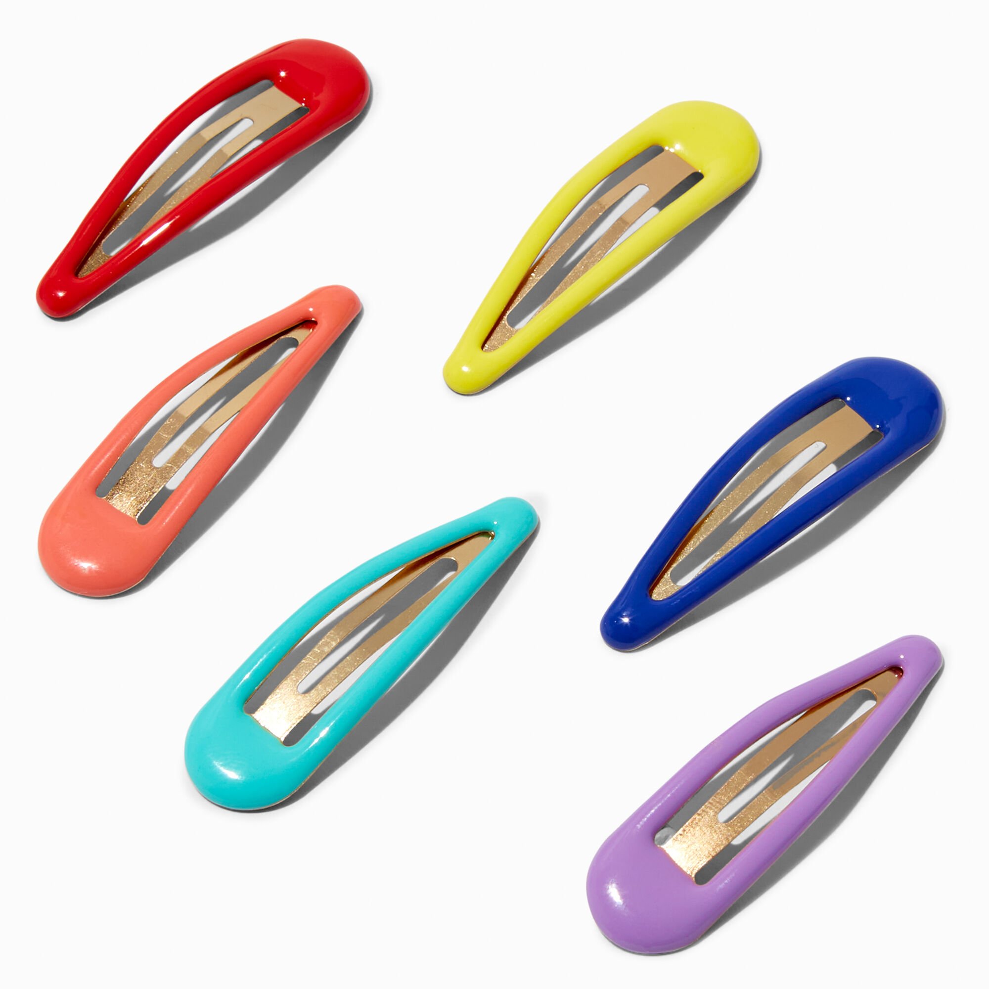 View Claires Club Snap Hair Clips 6 Pack Rainbow information