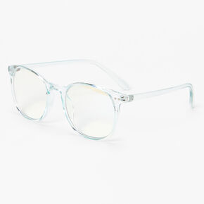 Solar Blue Light Reducing Blue Round Clear Lens Frames,