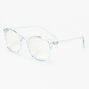 Solar Blue Light Reducing Round Clear Lens Frames - Blue,