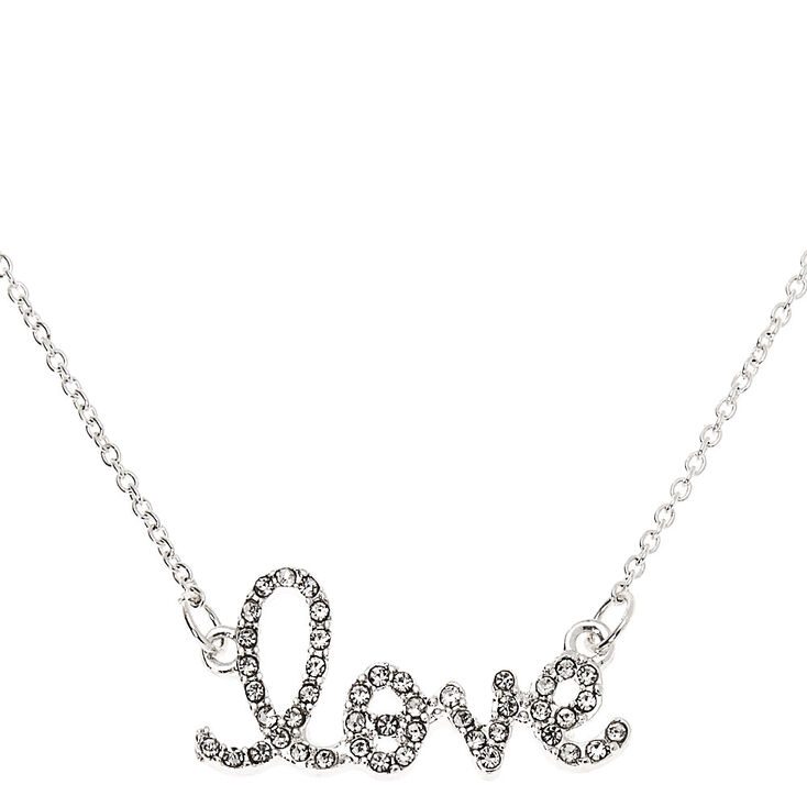 Claire's Collier à pendentif « Love » décoré couleur argenté