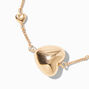 Gold-tone Puffy Heart Chain Bracelet,