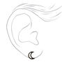 Black Open Moon Stud Earrings,